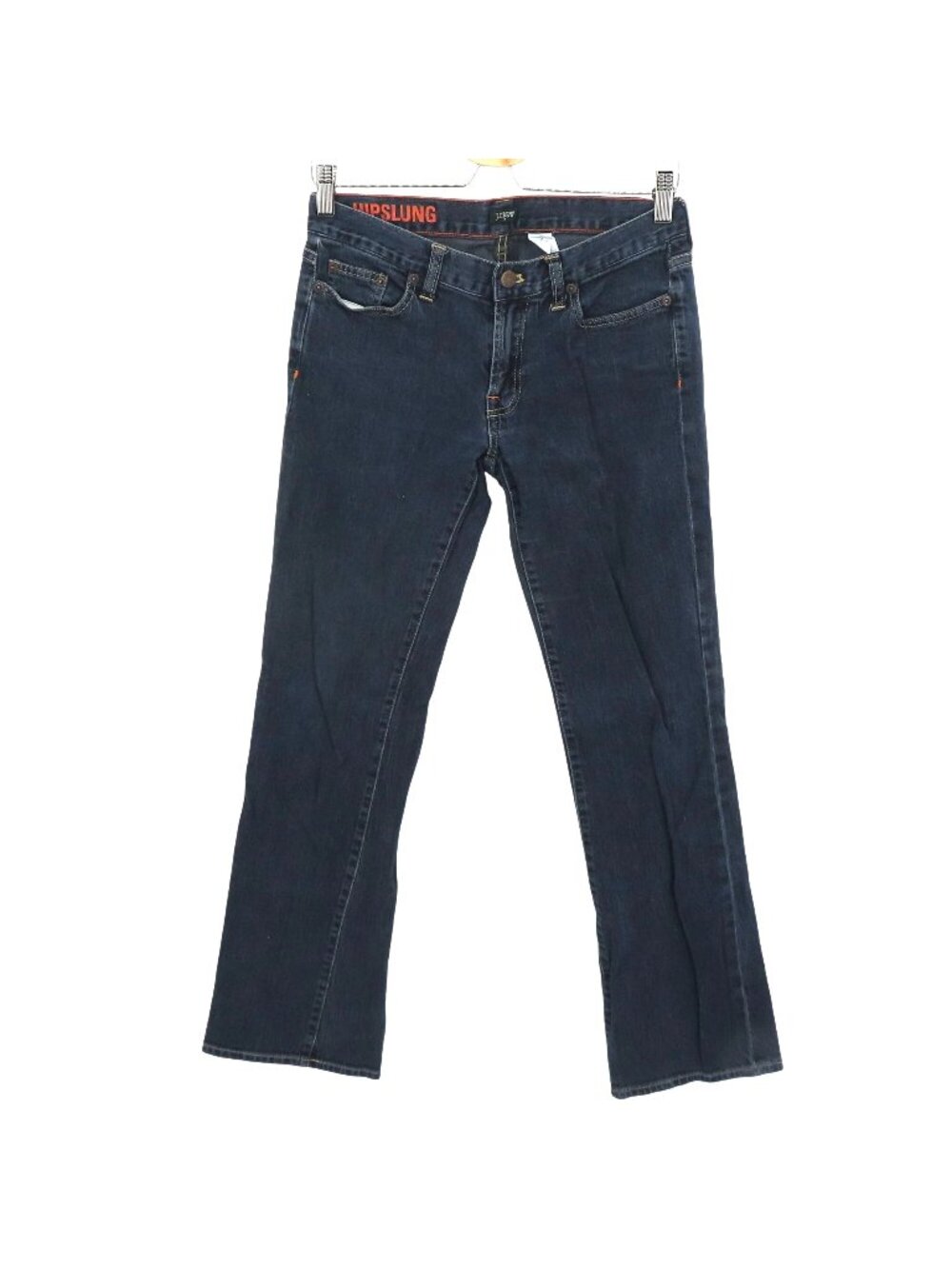 J Crew Womens 28 Solid Dark Blue Hipslung Denim Jeans Cotton Blend Pockets